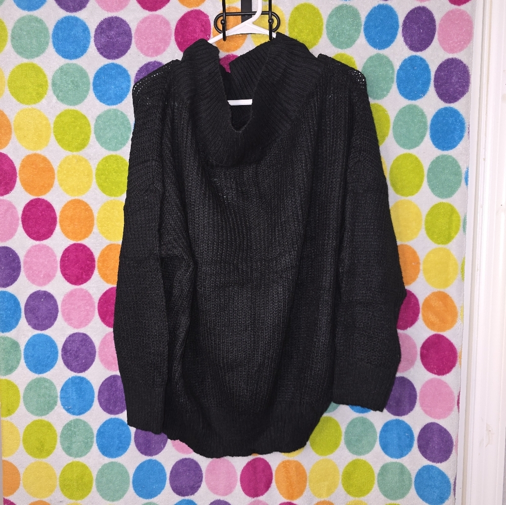 Black Ribbed Knit Sweater - Picture 4 of 4